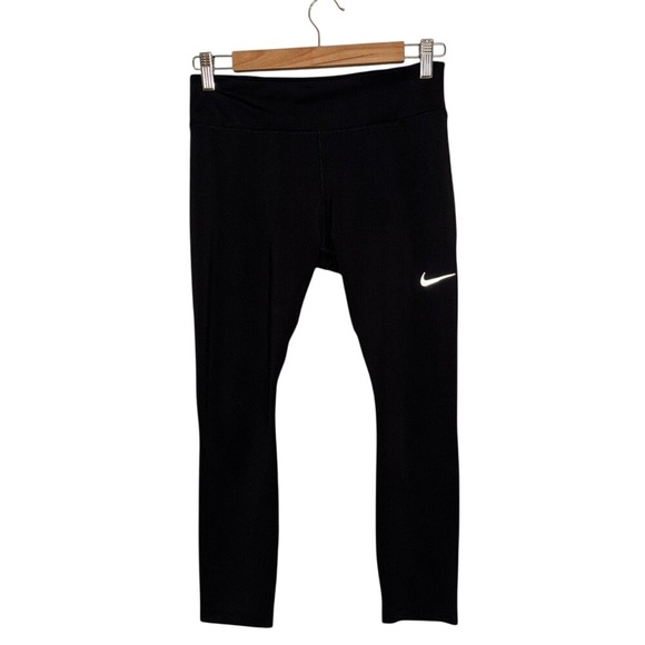 Nike Black Athletic Running Yoga Workout Cropped Leggings‎ Womens - Picture 1 of 6